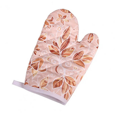 1vnt orkaitės pirštinė, minkštos tekstūros karščiui atspari orkaitės pirštinė, poliesteris su gėlėmis marginta mikrobangų krosnelės pirštinių kepimo priedai