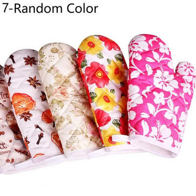 1vnt orkaitės pirštinė, minkštos tekstūros karščiui atspari orkaitės pirštinė, poliesteris su gėlėmis marginta mikrobangų krosnelės pirštinių kepimo priedai