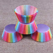 Tassikoogi küpsetuspaberist tassid Muffini koogi vooderdised Värvilised Rainbow Combo ühekordsed küpsetustopsid, standardsuurus, pakis 400