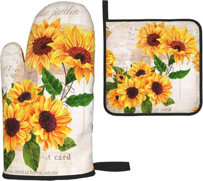 Ružové prasiatko, žiaruvzdorné rukavice a chňapky do rúry, protišmykové kuchynské rukavice, horúce podložky s vnútornou bavlnenou vrstvou na varenie a grilovanie