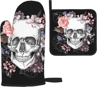 Ružové prasiatko, žiaruvzdorné rukavice a chňapky do rúry, protišmykové kuchynské rukavice, horúce podložky s vnútornou bavlnenou vrstvou na varenie a grilovanie