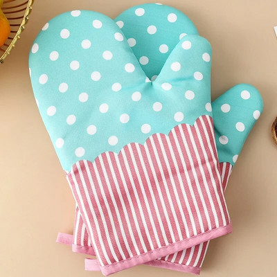 Cotton Print Magas hőmérséklet elleni kesztyűk Mikrohullámú forrázásgátló sütőkesztyűk Konyhai sütő hőszigetelő kesztyűk konyhai kesztyűk
