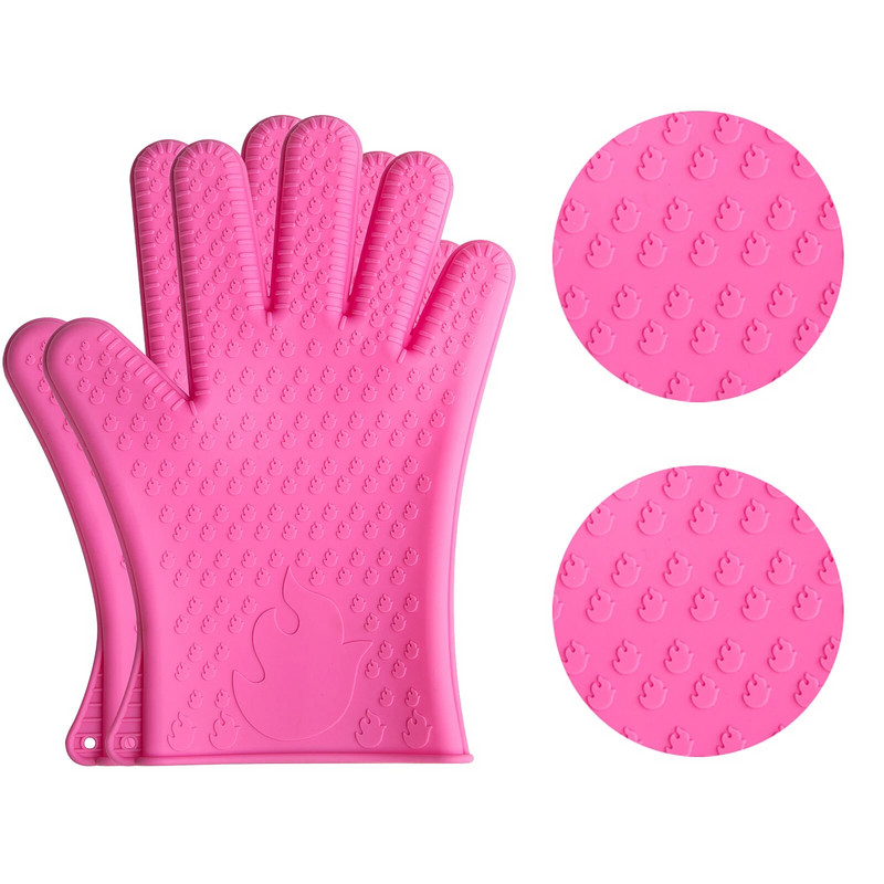 1 ks silikónové kuchynské rukavice na celé prsty, tepelne odolné, hrubé, na varenie, BBQ, proti obareniu