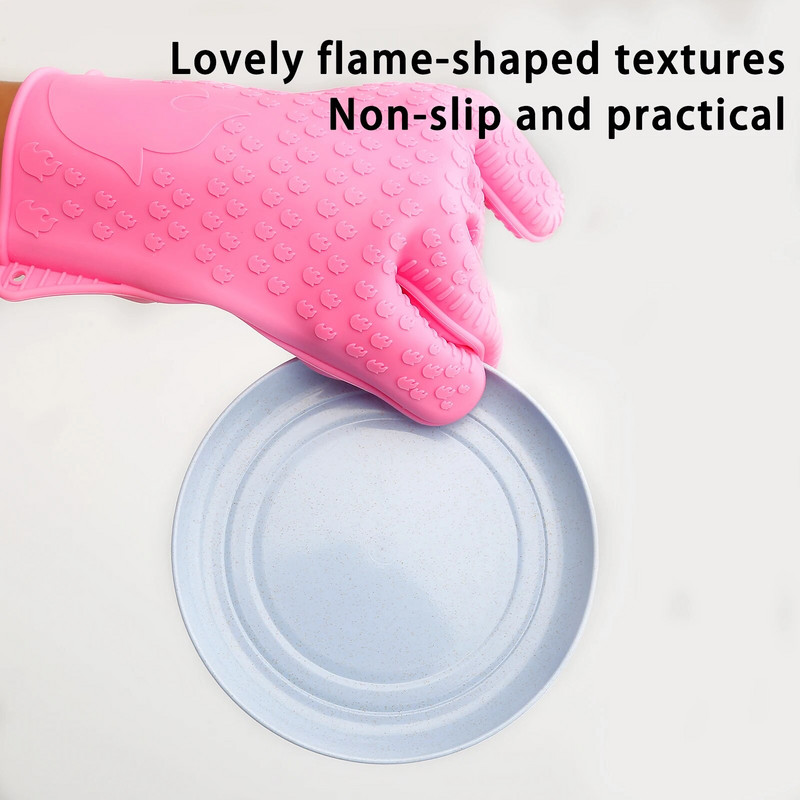 1 ks silikónové kuchynské rukavice na celé prsty, tepelne odolné, hrubé, na varenie, BBQ, proti obareniu