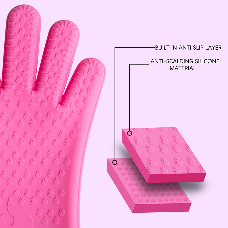 1 ks silikónové kuchynské rukavice na celé prsty, tepelne odolné, hrubé, na varenie, BBQ, proti obareniu