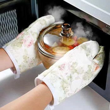 Ръкавици за кухненска микровълнова фурна Топлоизолирани ръкавици Ръкавици за кухненска фурна Устойчива на горещина печене Ръкавица против изгаряне Кухненски прибор