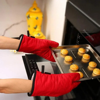 Ръкавици за фурна Ръкавици за микровълнова фурна Поставки за печене Кухненски прибори Гореща ръкохватка Части за съдове за готвене Висока топлоустойчивост 500 градуса Неплъзгаща се