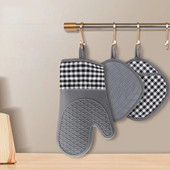 2kom izolirane silikonske kratke rukavice za pećnicu Rukavice za pećnicu za mikrovalnu pećnicu Alati za kuhanje Kućne kuhinje Pamučne rukavice otporne na toplinu