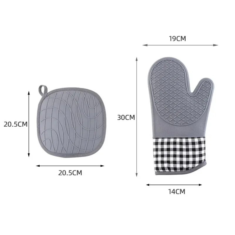 2kom izolirane silikonske kratke rukavice za pećnicu Rukavice za pećnicu za mikrovalnu pećnicu Alati za kuhanje Kućne kuhinje Pamučne rukavice otporne na toplinu