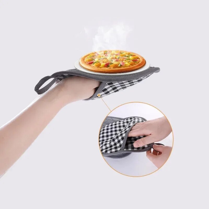 2kom izolirane silikonske kratke rukavice za pećnicu Rukavice za pećnicu za mikrovalnu pećnicu Alati za kuhanje Kućne kuhinje Pamučne rukavice otporne na toplinu