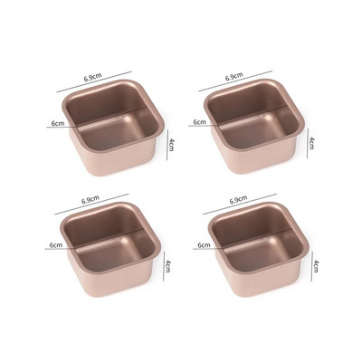 1/2/4tk Ruudukujuline mini-süsinikterasest koogivorm Mittenakkuv leivaröstsai Väike küpsetuspann Multifunktsionaalne vahutops köögitööriistad