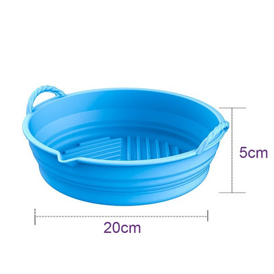 Õhkfritüüri silikoonkorv ümmargune korduvkasutatav kokkupandav Bpa-vaba 20 cm/22 cm õhufritüüri vormivoodri tarvikud