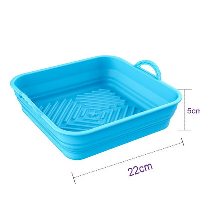 Õhkfritüüri silikoonkorv ümmargune korduvkasutatav kokkupandav Bpa-vaba 20 cm/22 cm õhufritüüri vormivoodri tarvikud