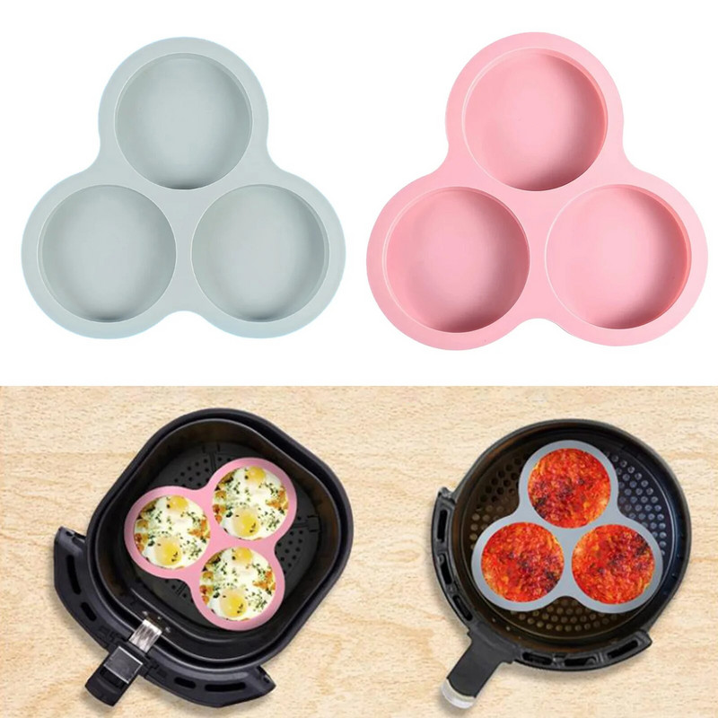 Φόρμα αυγών για φριτέζα αέρα σιλικόνης για επαναχρησιμοποιήσιμη στρογγυλή φόρμα κέικ 4 ιντσών Οικιακά σκεύη φούρνου Αξεσουάρ μαγειρέματος