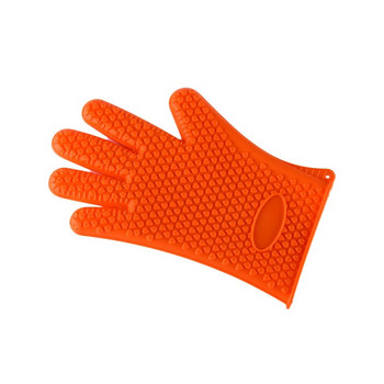 1PC Силиконови ръкавици във формата на сърце с пет пръста, противоплъзгащи и устойчиви на висока температура силиконови ръкавици