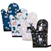 Köögis paksendatud mikrolaineahju kindad 1 tk armsad loomatrükiga elektrilised ahjukindad küpsetamiseks kuumakindlad kindatarvikud