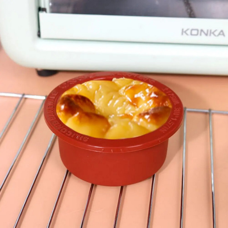 Ümmargused silikoonist koogivormid Väikesed 2/3-tollised silikoonvormid küpsetamiseks Kiiresti vabastatavad küpsetusvormid kihilise juustu vikerkaare šifoonkoogi jaoks