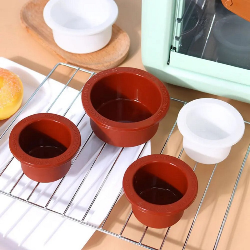 Ümmargused silikoonist koogivormid Väikesed 2/3-tollised silikoonvormid küpsetamiseks Kiiresti vabastatavad küpsetusvormid kihilise juustu vikerkaare šifoonkoogi jaoks