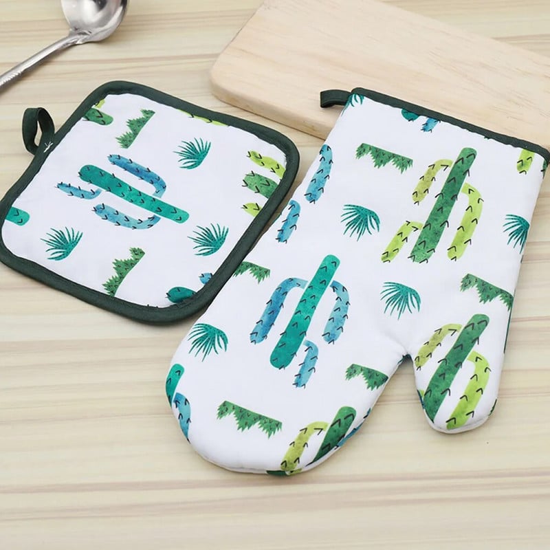 2 tk kaktuse isoleeritud padjandiga kinnas kuumakindel BBQ toiduvalmistamine küpsetamine köök ahju kindad padjamatt