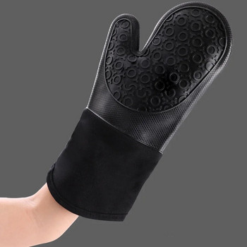 Неопарима водоустойчива топлоустойчива изолация Силиконова кухненска дълга памучна ръкавица за микровълнова фурна Ръкавици за печене Готвене Барбекю