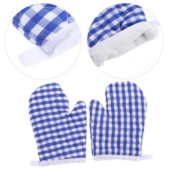 2 бр. Детски ръкавици за фурна Кухненски топлоустойчиви ръкавици Полиестерни ръкавици за микровълнова фурна Готварски ръкавици за печене за деца