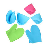 Tepelne odolné silikónové rukavice do kuchyne, silikónové kuchynské doplnky, kuchynské náčinie, mikrovlnné grilovacie rukavice s bavlnenou podšívkou na rukávoch