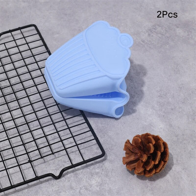 Tepelne odolné silikónové rukavice do kuchyne, silikónové kuchynské doplnky, kuchynské náčinie, mikrovlnné grilovacie rukavice s bavlnenou podšívkou na rukávoch