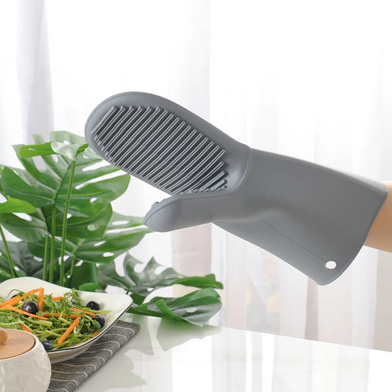 1 tk paksendatud silikoonist isolatsiooniga kuumakindlad küpsetuskindad mikrolaineahju kuumakindlad kindad