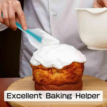 Силиконова стъргалка за торта Полупрозрачна незалепваща шпатула за крем за торта Аксесоари за печене Кухня Готварство Скрепер за сладкиши Мухъл Четка Инструмент