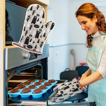 2PCS специални ръкавици за печене за микровълнова фурна творчески кухненски нехлъзгащи се устойчиви на висока температура удебелени ръкавици против изгаряне