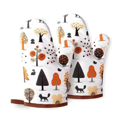 2tk Mikrolaineahju spetsiaalsed küpsetuskindad loominguline köök libisemiskindlad kõrge temperatuurikindlad paksendatud põletusvastased kindad