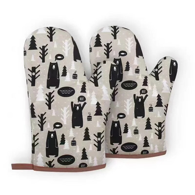 2tk Mikrolaineahju spetsiaalsed küpsetuskindad loominguline köök libisemiskindlad kõrge temperatuurikindlad paksendatud põletusvastased kindad