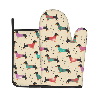 Armsa taksi mustriga köök kuumakindlad kindad naljakad libisemiskindlad ahjukindad ja potihoidjate komplektid küpsetamiseks ja grillimiseks