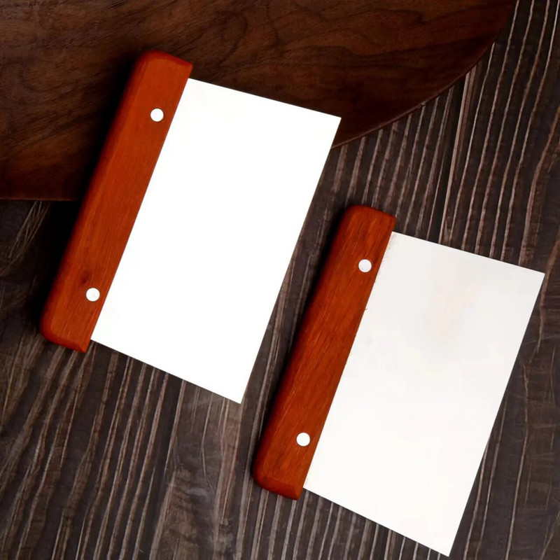 Drevená rukoväť Nerezová oceľová sekačka na cesto Pečenie Cestoviny Stierka Cesto Škrabka na cesto Nástroje na pečenie Nástroje na zdobenie tort