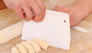 бяла дъска Пластмасов нож за сладкиши Стъргалка за тесто за пица Шпатули за торта Инструменти Фондан Sugarcraft Трапец Пекарна за хляб Нож за масло