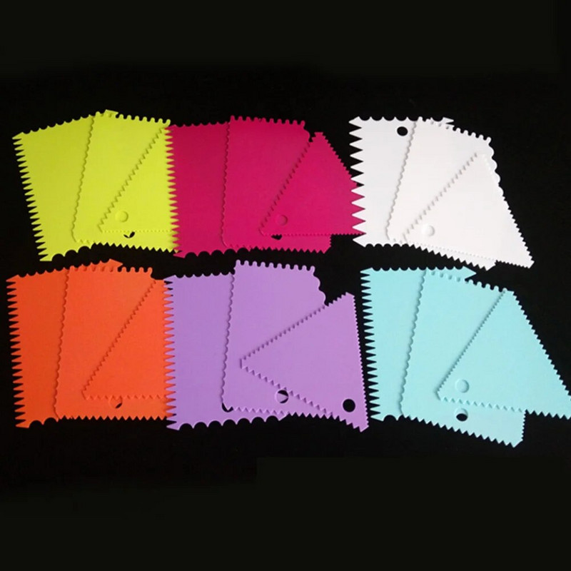 3 tk kreemjas kraabits DIY köök sirge hambakujulise hambakujuga kreemjas leivalõikur plastist kook pastakujuline kaabits küpsetamine fondant tööriistad