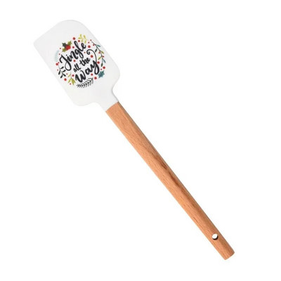 1 tk jõulude pikk spaatliga silikoonkreem kodukook jõulude küpsetustarvikute valmistamiseks kõrge temperatuuriga küpsetustööriist