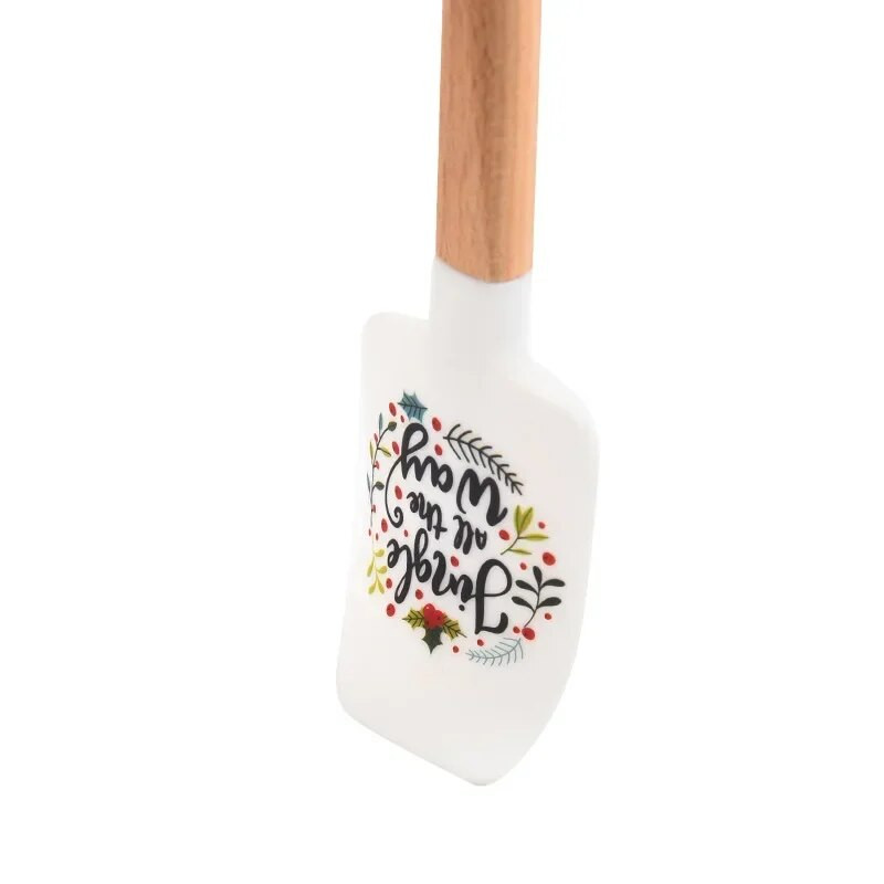 1 tk jõulude pikk spaatliga silikoonkreem kodukook jõulude küpsetustarvikute valmistamiseks kõrge temperatuuriga küpsetustööriist