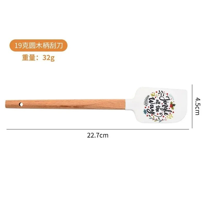 1 tk jõulude pikk spaatliga silikoonkreem kodukook jõulude küpsetustarvikute valmistamiseks kõrge temperatuuriga küpsetustööriist