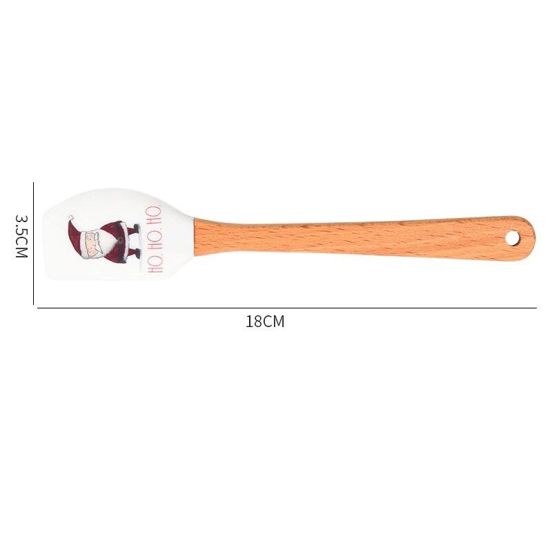 Väike puidust käepidemega kooki silikoonist spaatliga mittenakkuv kreem-või küpsetuskraabits köögi taignasegisti šokolaadi-taignasegisti