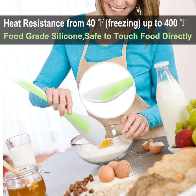 WALFOS Küpsetustööriistad kookide jaoks Topelt silikoonist spaatliga lusikas küpsiselabidad saia kaabitsa segisti või jäätiselusikas