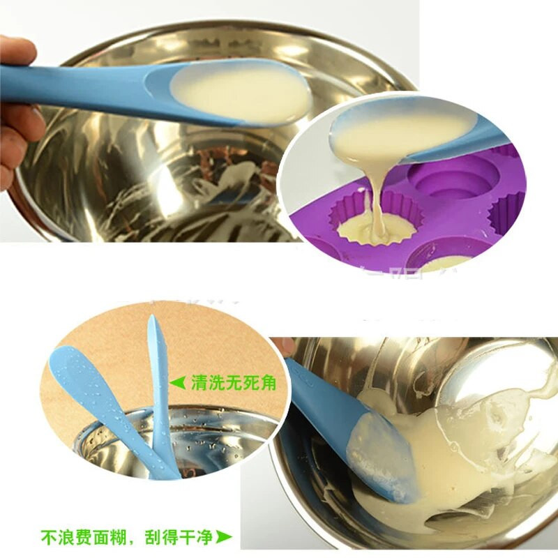 WALFOS Küpsetustööriistad kookide jaoks Topelt silikoonist spaatliga lusikas küpsiselabidad saia kaabitsa segisti või jäätiselusikas