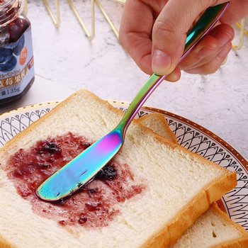 1PC Нож за масло от неръждаема стомана с дупка Ренде за сирене Нож за конфитюр за десерти от сирене Прибори за закуска Нож за хляб Кухненска джаджа