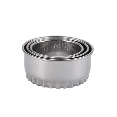 3 tk / komplekt roostevabast terasest ümmargune taignalõikur DIY pelmeenid nahavormi lillekujuline küpsiseküpsetise küpsetusvahend küpsise ringikujuline vorm