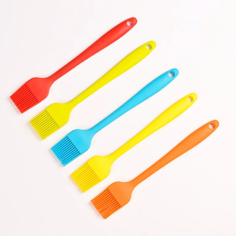 Ilgas 21 cm silikoninis tešlos šepetėlis kepimui BBQ teptukas kepimo aliejaus teptukas skaidrios rankenos Virtuvės įrankiai Reposteria Hot Dropshipping