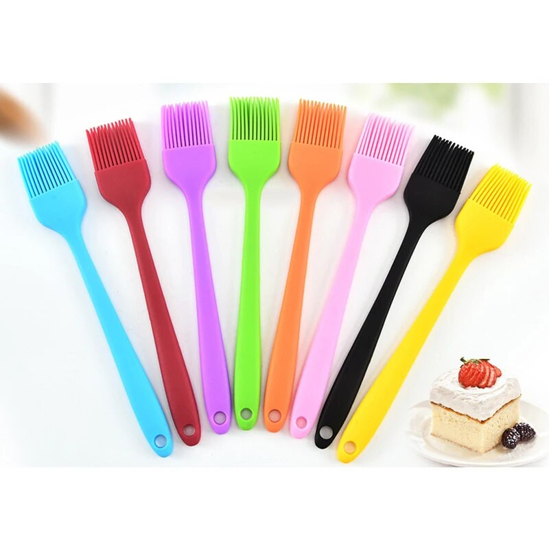 Ilgas 21 cm silikoninis tešlos šepetėlis kepimui BBQ teptukas kepimo aliejaus teptukas skaidrios rankenos Virtuvės įrankiai Reposteria Hot Dropshipping