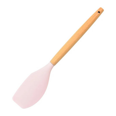 Puidust käepidemega silikoonist kreemjas spaatliga kuumuskindlad kondiitritoodete segistid mittenakkuvad taigna jahu küpsetuskaabits pehme või koogisegisti