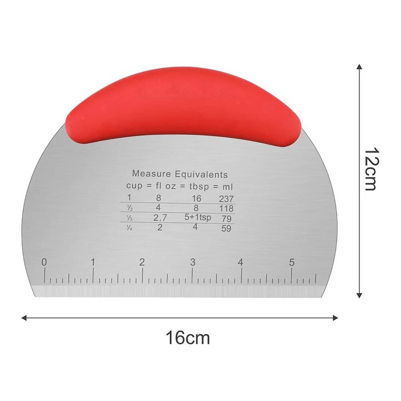 Roostevabast terasest taignalõikur koos skaalaga kondiitrikaabitsaga hakkija pizzajagaja poolringikujuline leivaeraldaja jahu kondiitritooted