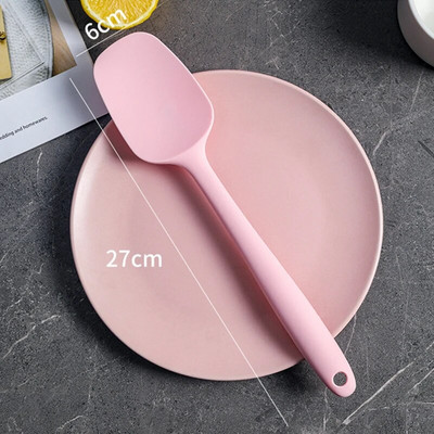 Mittenakkuv roosa silikoonlabidas ümmarguse käepidemega koogikaabits Kreem-või saiatööriistad Kõrge temperatuuriga asjad kööki