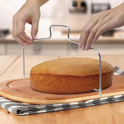 Rozsdamentes acél tortaréteg szeletelő Vágóvonal Hasítás Állítható sütőeszközök Díszítő forma Barkács sütőedények Konyhai kiegészítők